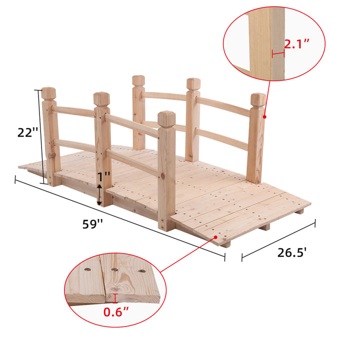 Classic Wooden Arch Garden Bridge