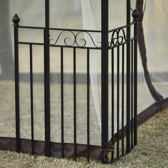 Habao Double Roof Soft Canopy Iron Patio Outdoor Gazebo