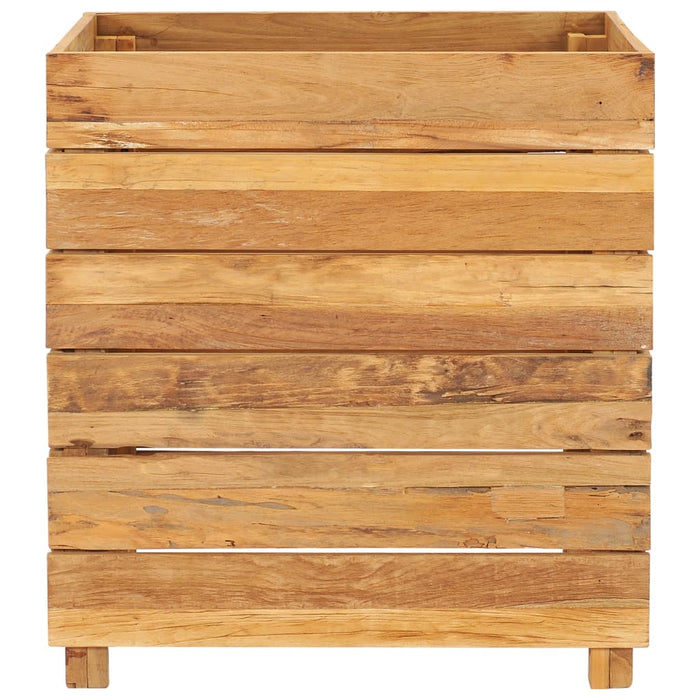 Raised Bed 19.7"x15.7"x21.7" Recycled Teak and Steel