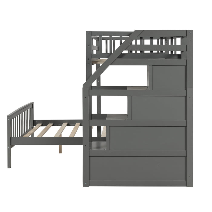 Sleep Crafters Gregorys Twin over Full Loft Bed with Staircase