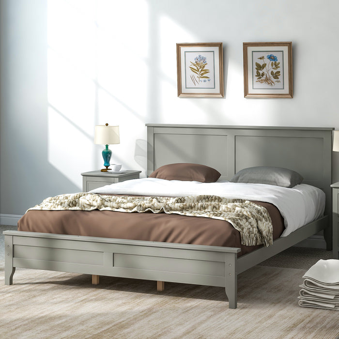 Modern  Solid Wood Queen Platform Bed