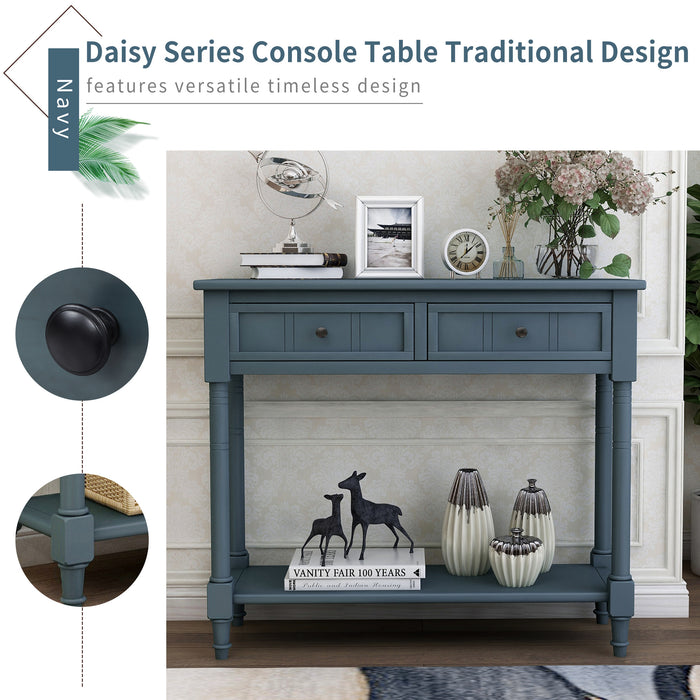 Daisy Series Console Table Traditional Design (Navy)