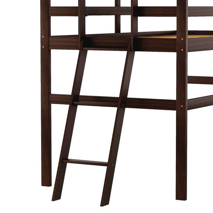 Twin Size Low Loft Bed with Ladder