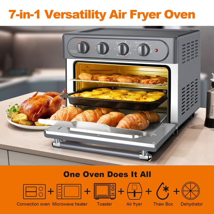 Air Fryer Toaster Oven 24 Quart - 7-In-1,with Air Fry, Roast, Toast, Broil & Bake Function