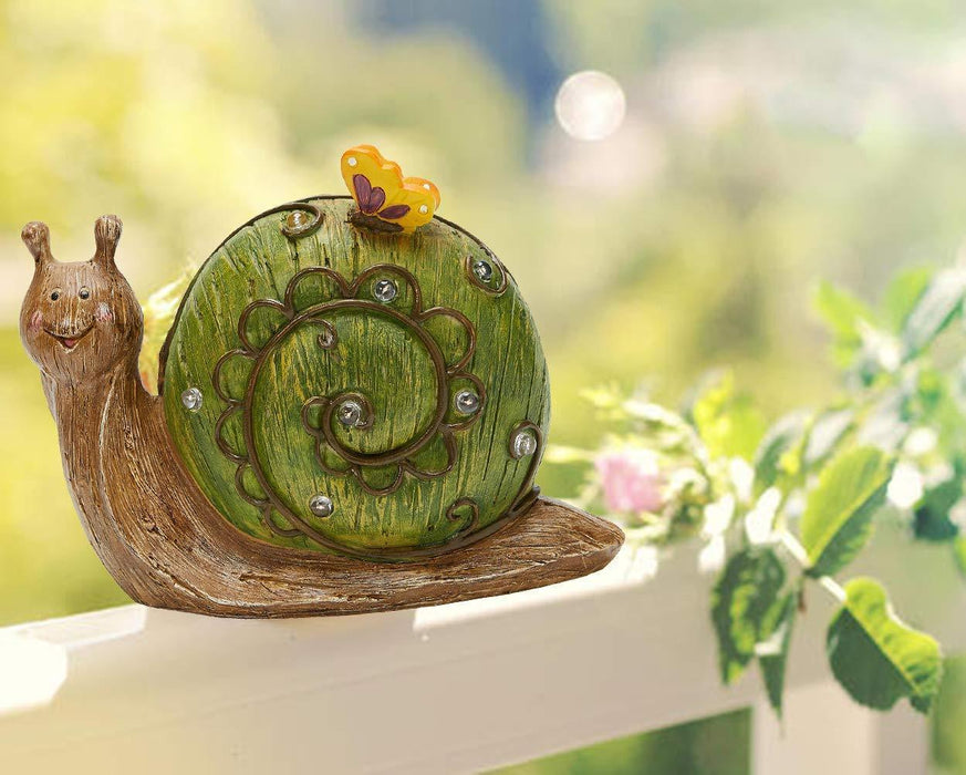 Solar Powered Garden Light Resin Snail Figurine