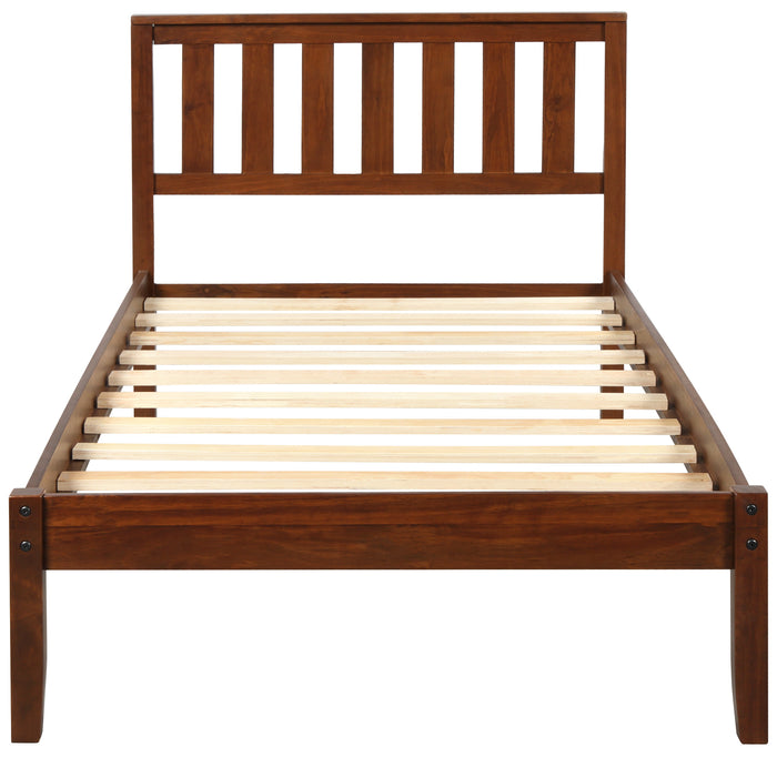 Wood Platform Bed with Headboard/Wood Slat Support,Twin