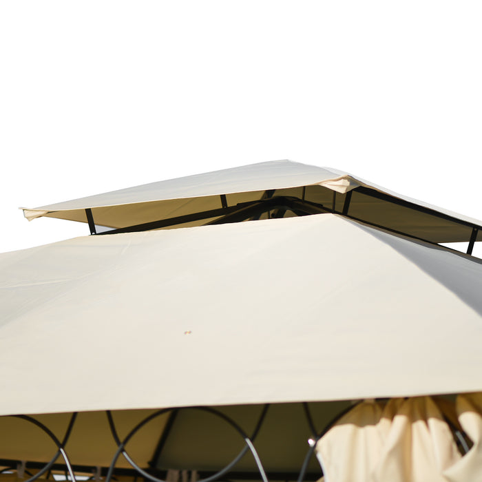 Meridian Quality Double Tiered Beige Grill Canopy