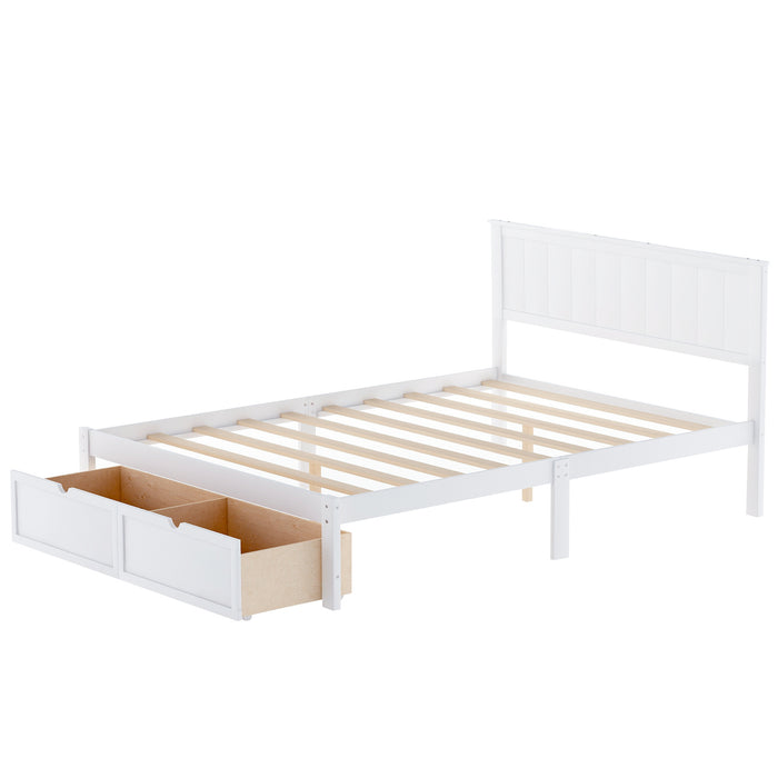 Higgins Full Size Platform Bed with Under Bed Drawers