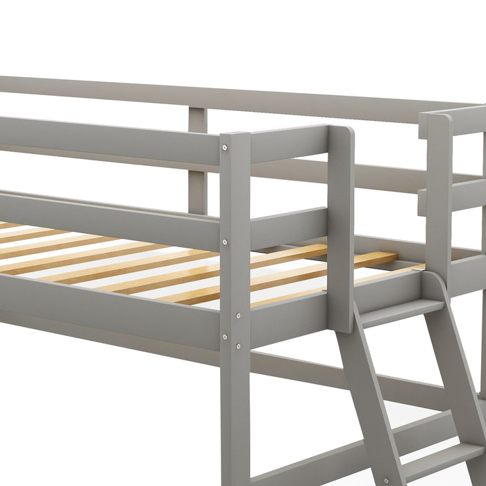 Twin Size Low Loft Bed with Ladder