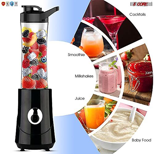 5 Core 500ml Personal Blender and Nutrient Extractor For Juicer, Shakes and Smoothies, 160W licuadora portátil