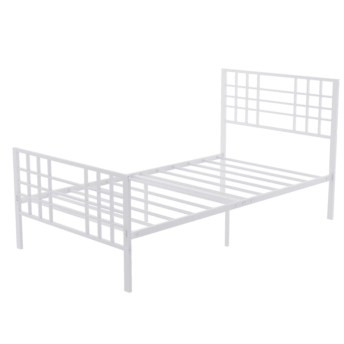 Twin Size Metal Bed Frame Headboard and Footboard Single Platform Mattress Base