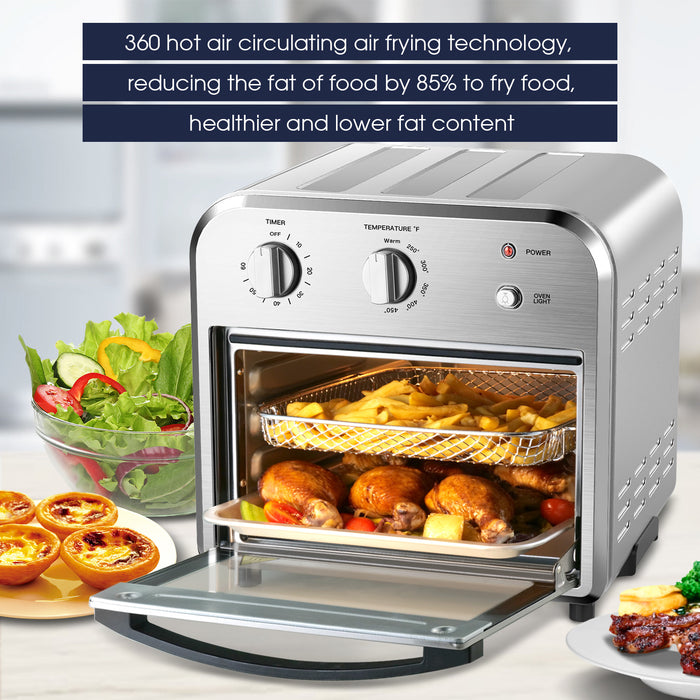 Geek Chef Air Fryer Toaster Oven, 4 Slice Convection Airfryer Countertop Oven,Reheat, Fry Oil-Free, Stainless Steel  XH