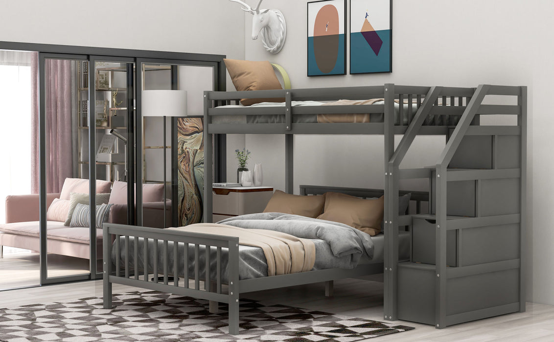 Sleep Crafters Gregorys Twin over Full Loft Bed with Staircase