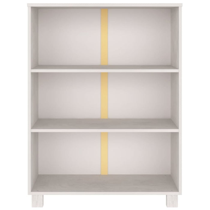 Book Cabinet White 33.5"x13.8"x13.8" Solid Wood Pine