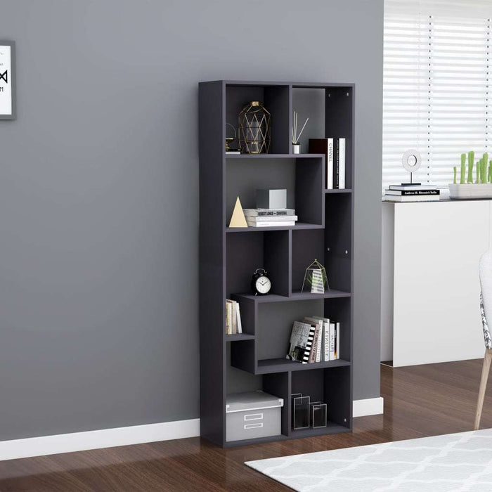 Book Cabinet Gray 26.4"x9.4"x63.4"