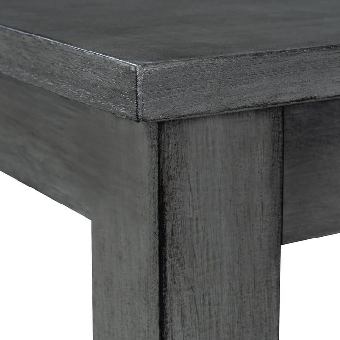 6 Piece Wooden Dining Table set, Kitchen Table set with 4 Chairs and Bench, Farmhouse Rustic Style,Antique Graywash