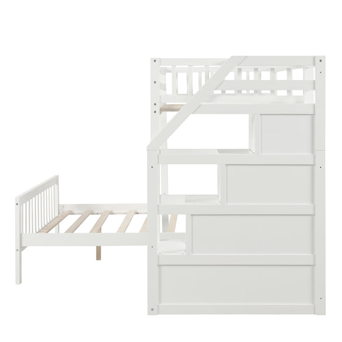 Sleep Crafters Gregorys Twin over Full Loft Bed with Staircase