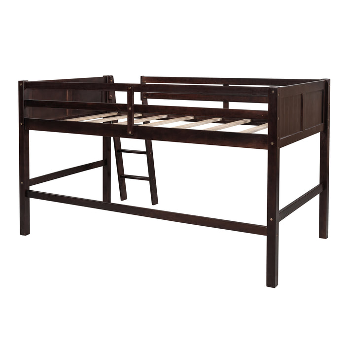 Twin Wood Loft Bed Low Loft Beds with Ladder