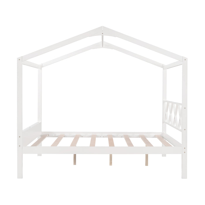 MyRoomz Full Size Wood House Bed with Storage Space