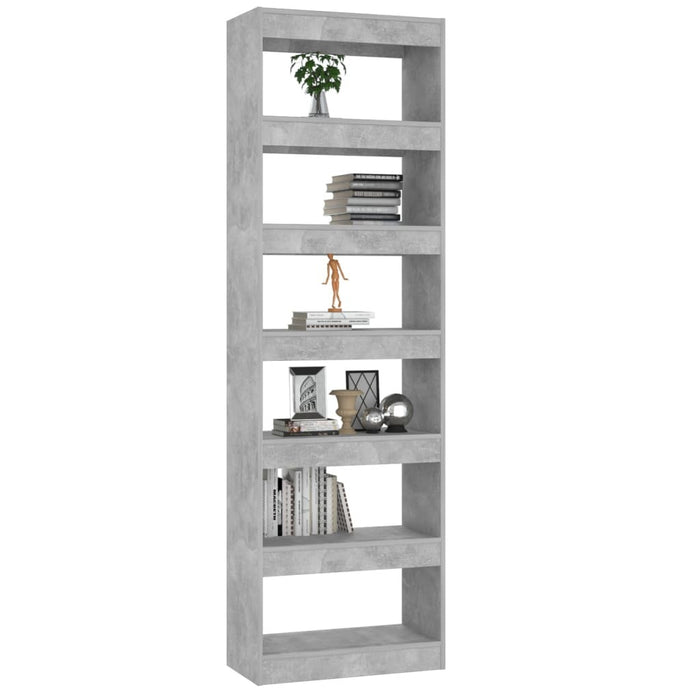 Book Cabinet/Room Divider Concrete Gray 23.6"x11.8"x78"