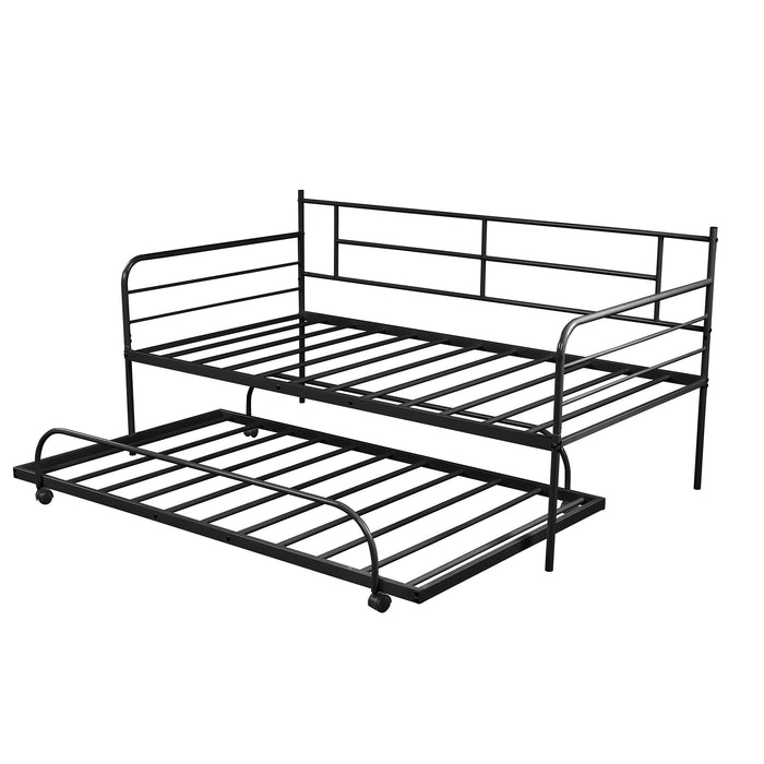 Jones Classic Black Durable Metal Trundle Daybed