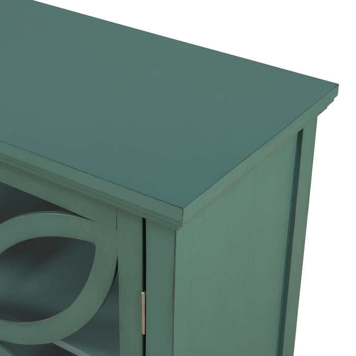 Accent Storage Cabinet Wooden Cabinet with Decorative transparent Door, Modern Sideboard for Entryway, Living Room, Bedroom