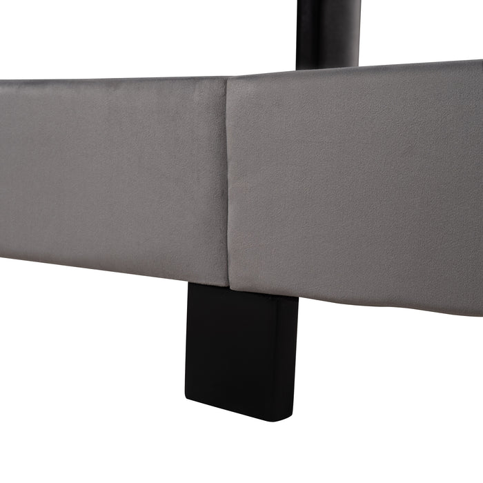 New Space Queen Size Velvet Upholstered Platform Bed