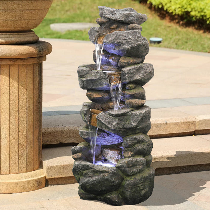 Outdoor Fountain Poly-resin Rock Water Fountain