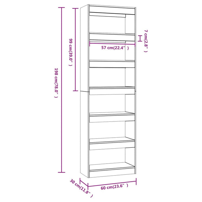 Book Cabinet/Room Divider Concrete Gray 23.6"x11.8"x78"
