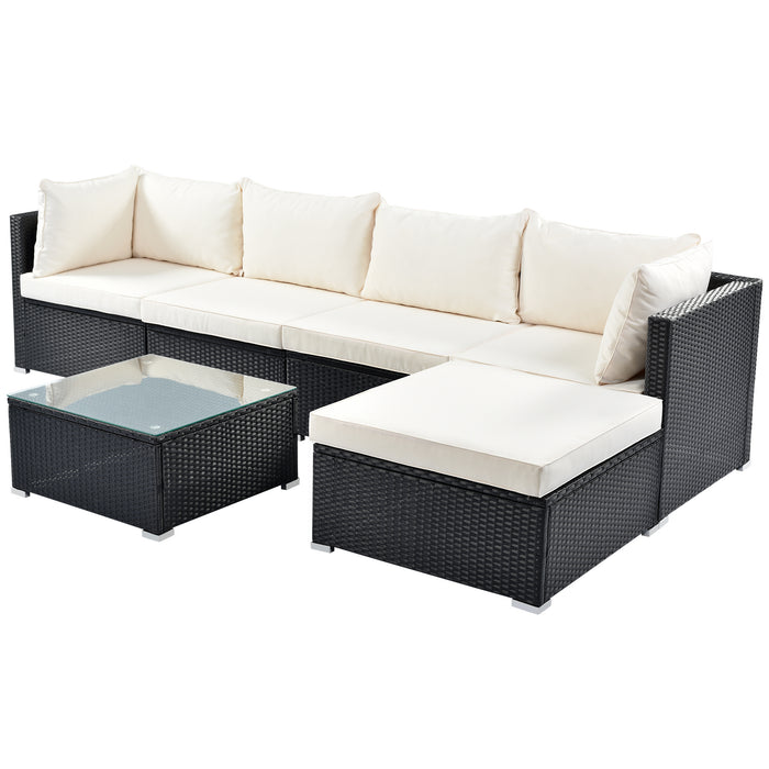 6-Piece Simple Living PE Rattan Wicker Patio Furniture