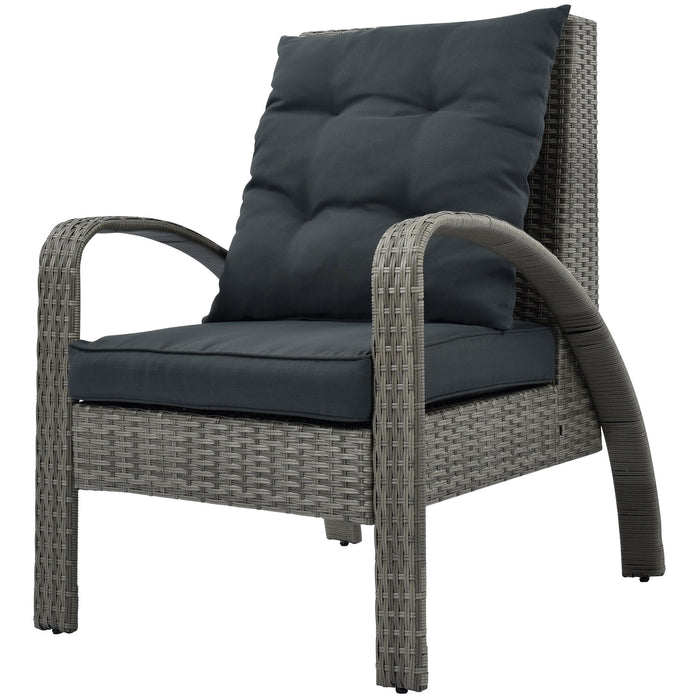 4-Piece Outdoor Patio Sectional Rattan Sofa Set,All-Weather PE Wicker Conversation Set