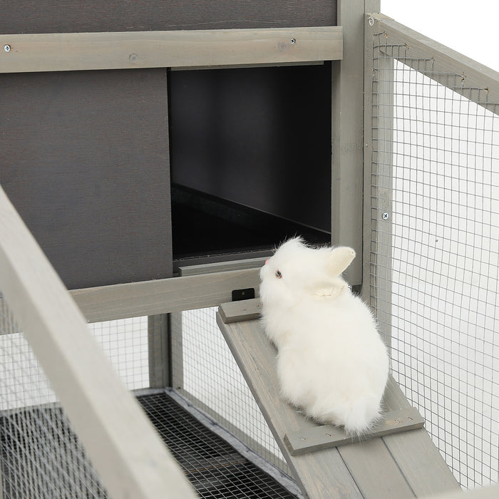 Rabbit Hutch Indoor and Outdoor Rabbit Removable Bottom Wire Mesh