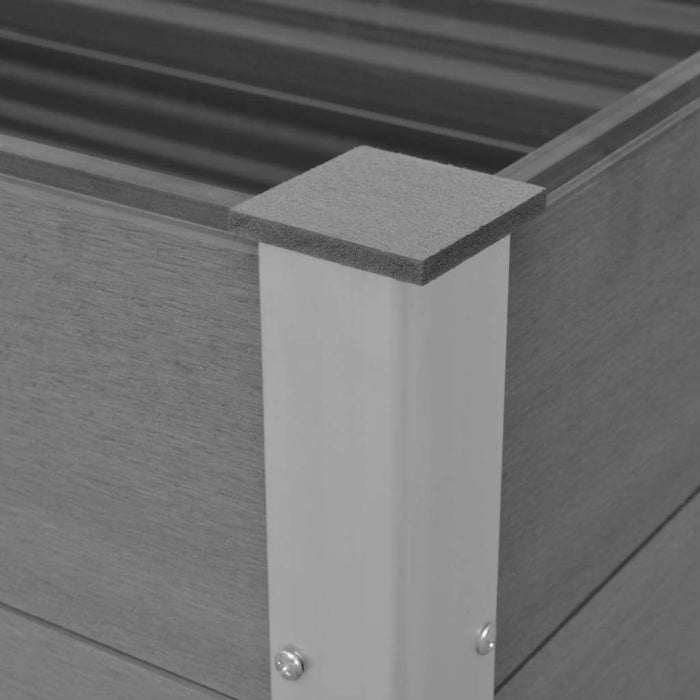 Garden Raised Bed WPC 39.4"x39.4"x35.8" Gray