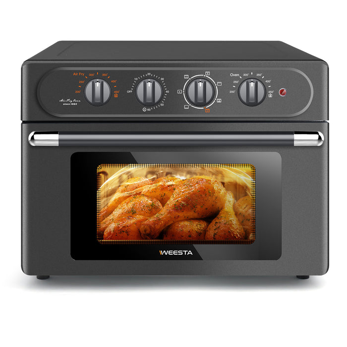 WEESTA 7-in-1 Convection Oven Countertop, 24QT Large Air Fryer with Accessories & E-Recipes