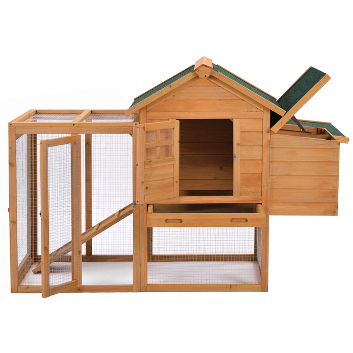 Natural Gray Large Outdoor Wooden Chicken Coop Rabbit Hutch