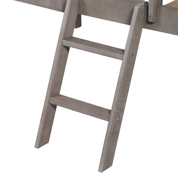 MyRoom Twin Size Low Loft Wood House Bed