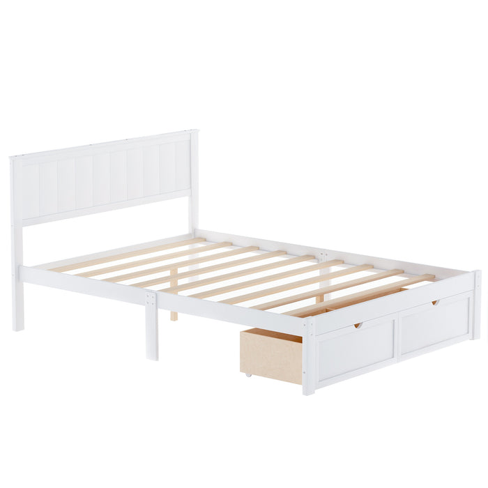 Higgins Full Size Platform Bed with Under Bed Drawers