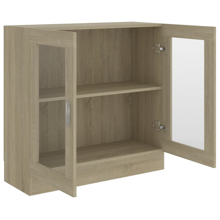 Vitrine Cabinet Sonoma Oak 32.5"x12"x31.5" Chipboard