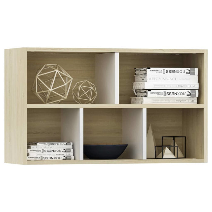 Book Cabinet/Sideboard White and Sonoma Oak 17.7"x9.8"x31.5"