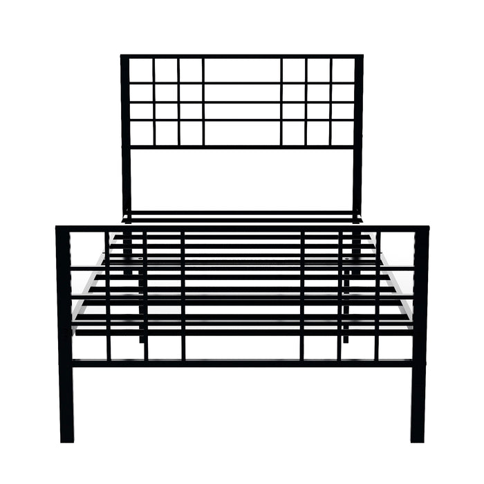Twin Size Metal Bed Frame Headboard and Footboard Single Platform Mattress Base