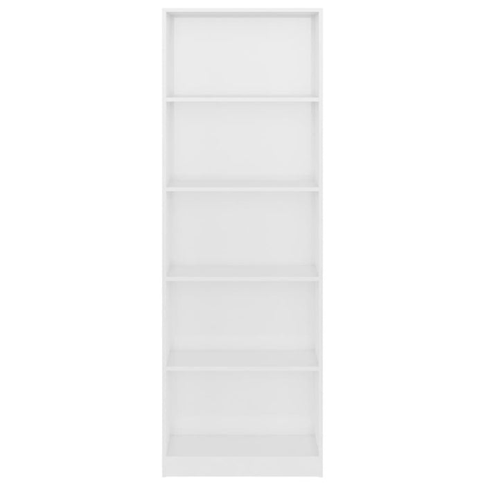 5-Tier Book Cabinet High Gloss White 23.6"x9.4"x68.9" Chipboard