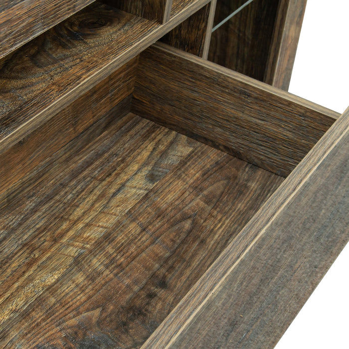 TV Stand with LED RGB Lights,Flat Screen TV Cabinet, Gaming Consoles - in Lounge Room, Living Room and Bedroom, brown