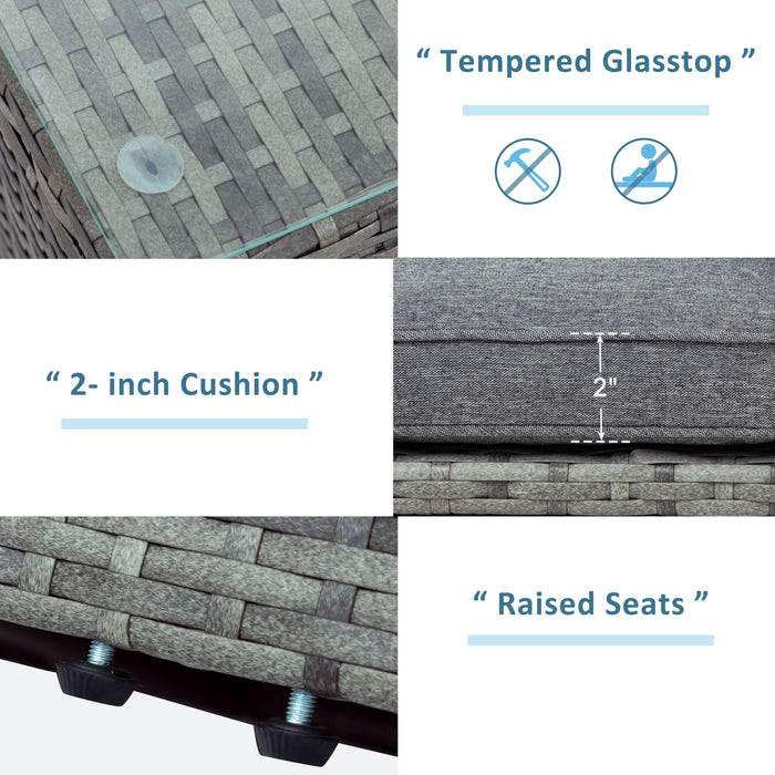 5-piece All Weather Wicker Outdoor UV-Resistant Patio Sofa Set