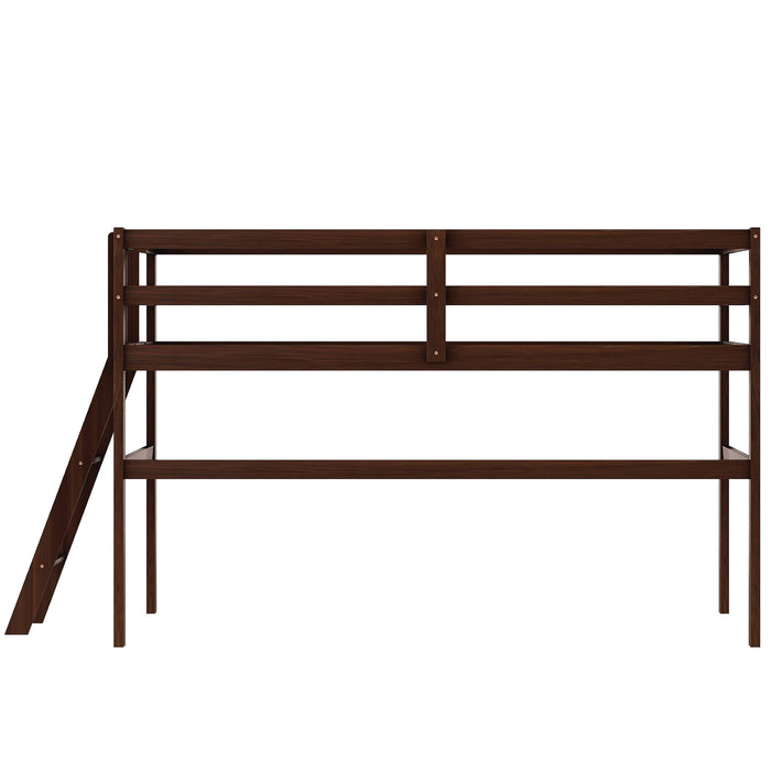 Twin Size Low Loft Bed with Ladder