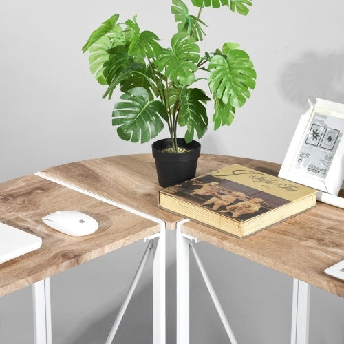 Corner Computer Desk Folding Writing Study Table Rustic Home Office Workstation Industrial L-Shaped Desk