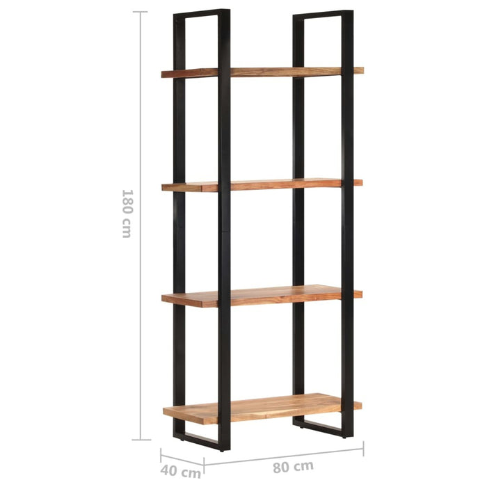 4-Tier Bookcase 31.5"x15.7"x70.9" Solid Acacia Wood