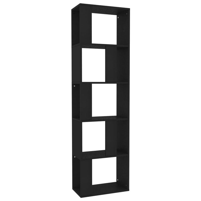 Book Cabinet/Room Divider Black 17.7"x9.4"x62.6" Chipboard