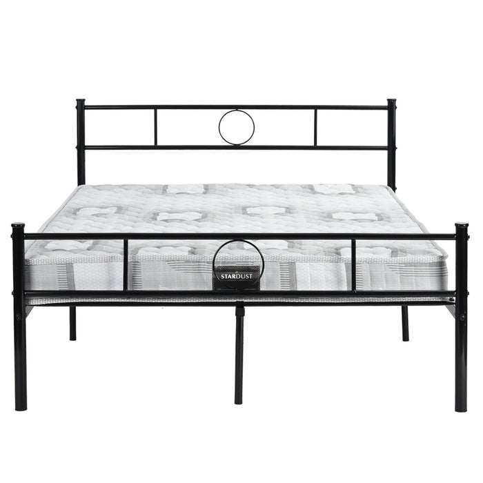 Metal Double Twin Bed/Metal Platform Bed Frame/Foundation with HeadBoard &amp; Footboard, W/O Mattress