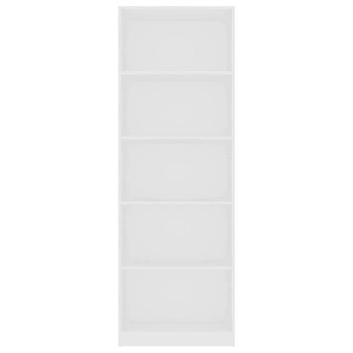 5-Tier Book Cabinet White 23.6"x9.4"x68.9" Chipboard