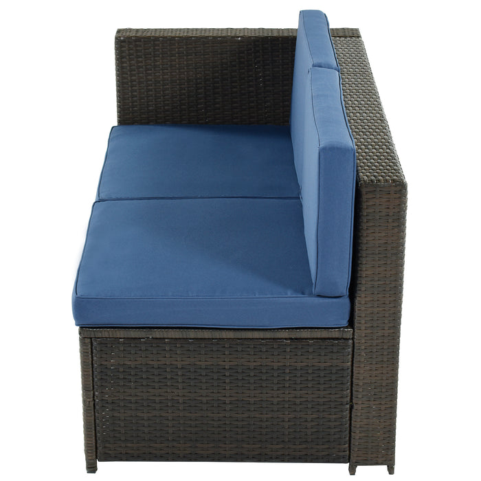 9 Piece Rattan Sectional Seating Group with Cushions and Ottoman, Patio Furniture Sets, Outdoor Wicker Sectional